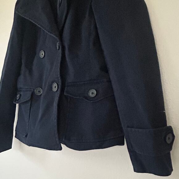 Vintage Tommy Hilfiger double breasted canvas peacoat Y2K navy preppy academia S - Picture 4 of 11